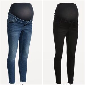 2 MATERNITY SKINNY JEANS👖Dark Blue & Black Size 0🤰🏻💙🖤
